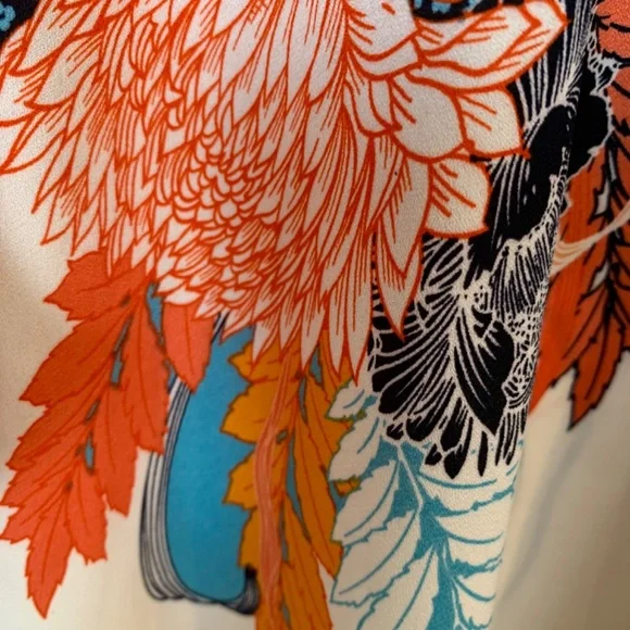 Rose + Olive Tunic Top 1X Floral Print V-Neck Blouse Dolman Sleeve Boho Flowy - Picture 7 of 16